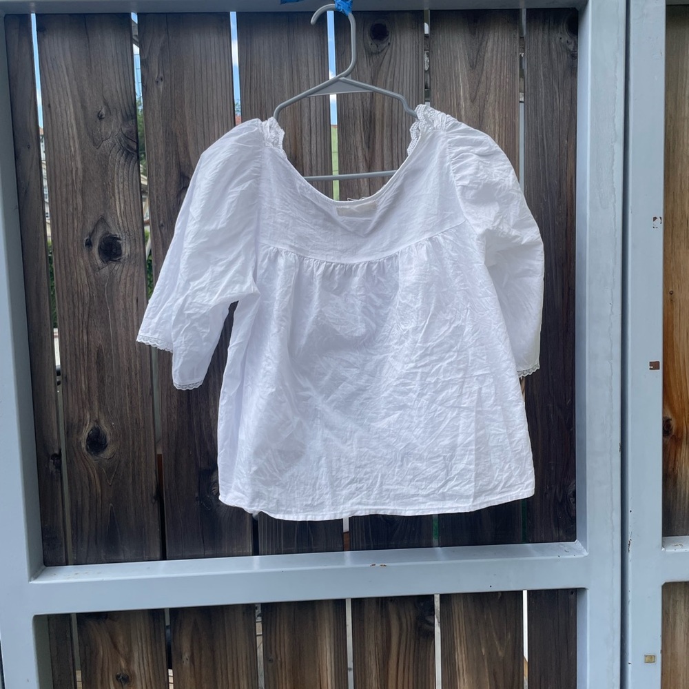 Natural Life White Cotton Lace Blouse - Picture 8 of 10